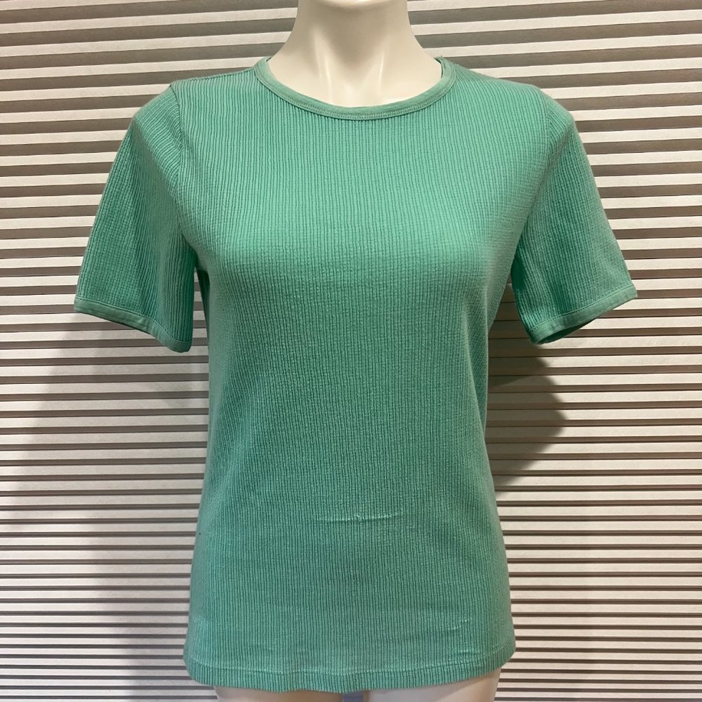 J. Crew Teal Short Sleeve Waffle Tee Shirt